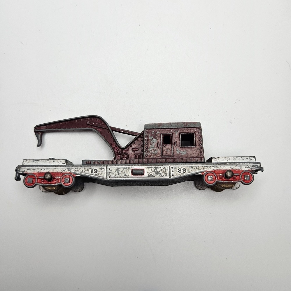 Vintage Tootsietoy Railroad Crane Car Diecast Metal Train Car USA 1938